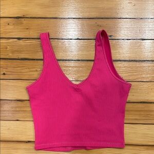 Pink Ribbed Women's Top